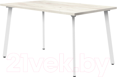 Обеденный стол Millwood Шанхай 130x80x75 (дуб белый Craft/металл белый) - фото