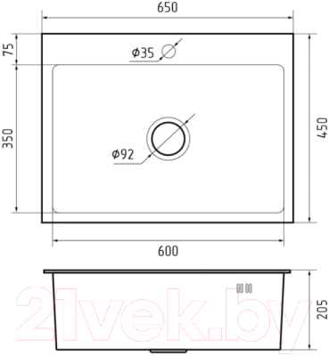 Мойка кухонная GranFest GF-6545 PVD