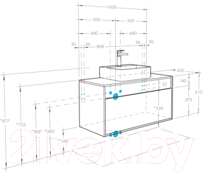 Тумба с умывальником Акватон Лофт Урбан 100