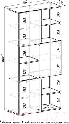 Стеллаж Мебель-Класс Вегас-1 (венге/ясень шимо светлый)