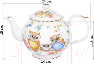 Заварочный чайник Elan Gallery Совушки / 420146 