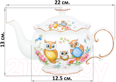 Заварочный чайник Elan Gallery Совушки / 420247 
