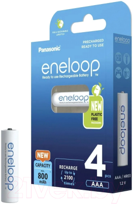 Комплект аккумуляторов Panasonic Eneloop AAA 800 / BK-4MCDE/4BE