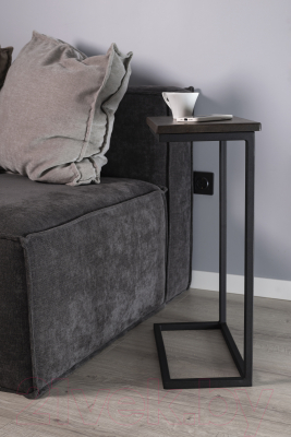 Приставной столик Stal-Massiv Goose (черный/дуб мореный)