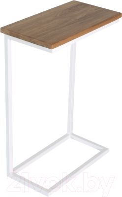 Приставной столик Stal-Massiv Goose (белый/дуб натуральный) - фото