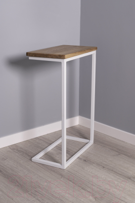 Приставной столик Stal-Massiv Goose (белый/дуб натуральный)