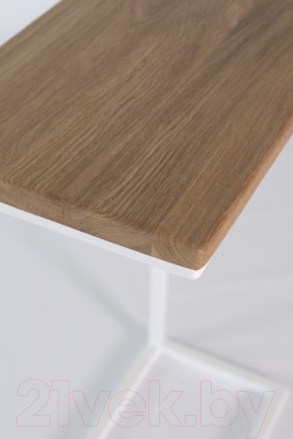 Приставной столик Stal-Massiv Goose (белый/дуб натуральный)