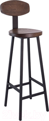 Стул барный Stal-Massiv SMH-S78 со спинкой (дуб мореный/черный) - фото