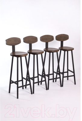 Стул барный Stal-Massiv SMH-S78 со спинкой (дуб мореный/черный)