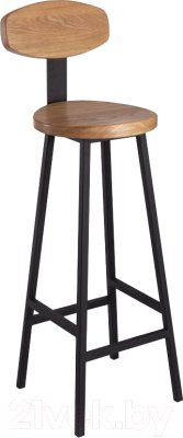 Стул барный Stal-Massiv SMH-S78 со спинкой (дуб натуральный/черный) - фото