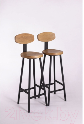 Стул барный Stal-Massiv SMH-S78 со спинкой (дуб натуральный/черный)
