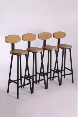 Стул барный Stal-Massiv SMH-S78 со спинкой (дуб натуральный/черный)