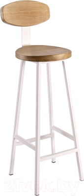 Стул барный Stal-Massiv SMH-S78 со спинкой (дуб натуральный/белый) - фото