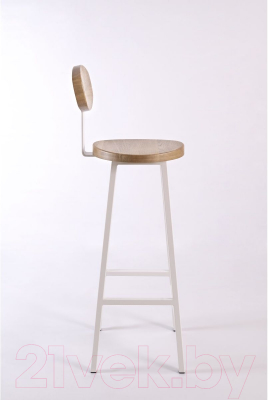 Стул барный Stal-Massiv SMH-S78 со спинкой (дуб натуральный/белый)