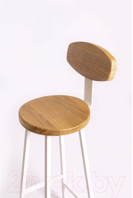 Стул барный Stal-Massiv SMH-S78 со спинкой (дуб натуральный/белый)