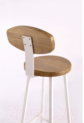 Стул барный Stal-Massiv SMH-S78 со спинкой (дуб натуральный/белый)