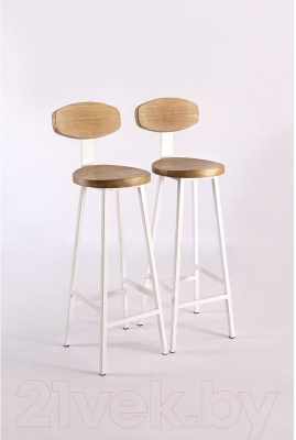 Стул барный Stal-Massiv SMH-S78 со спинкой (дуб натуральный/белый)