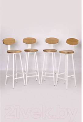 Стул барный Stal-Massiv SMH-S78 со спинкой (дуб натуральный/белый)