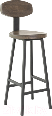 Стул барный Stal-Massiv SMH-S65 со спинкой (дуб мореный/черный) - фото