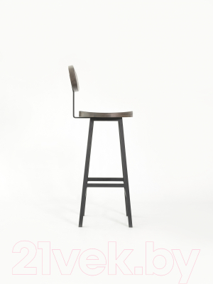 Стул барный Stal-Massiv SMH-S65 со спинкой (дуб мореный/черный)