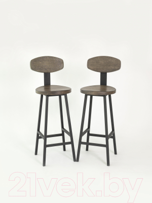 Стул барный Stal-Massiv SMH-S65 со спинкой (дуб мореный/черный)