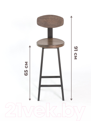 Стул барный Stal-Massiv SMH-S65 со спинкой (дуб мореный/черный)