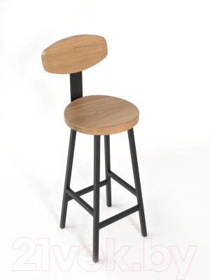 Стул барный Stal-Massiv SMH-S65 со спинкой (дуб натуральный/черный)