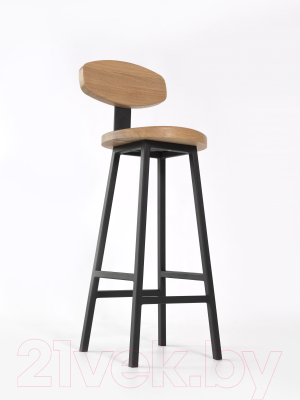 Стул барный Stal-Massiv SMH-S65 со спинкой (дуб натуральный/черный)