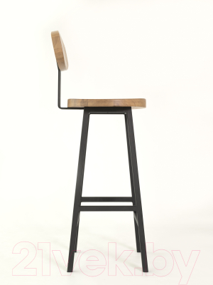Стул барный Stal-Massiv SMH-S65 со спинкой (дуб натуральный/черный)