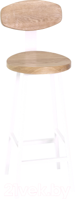 Стул барный Stal-Massiv SMH-S65 со спинкой (дуб натуральный/белый) - фото