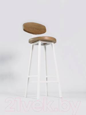 Стул барный Stal-Massiv SMH-S65 со спинкой (дуб натуральный/белый)