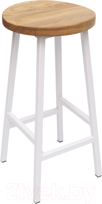 Табурет барный Stal-Massiv SMH-65 (дуб натуральный/белый) - фото