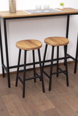 Табурет барный Stal-Massiv SMH-65 (дуб натуральный/черный)