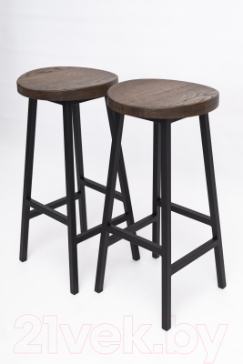 Табурет барный Stal-Massiv SMH-65 (дуб мореный/черный)