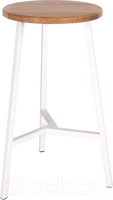 Табурет барный Stal-Massiv TRH-63 (дуб натуральный/белый) - фото