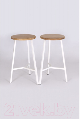Табурет барный Stal-Massiv TRH-63 (дуб натуральный/белый)