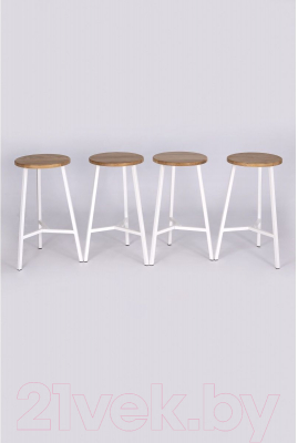 Табурет барный Stal-Massiv TRH-63 (дуб натуральный/белый)