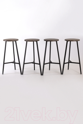 Табурет барный Stal-Massiv TRH-78 (дуб мореный/черный)