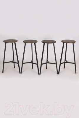 Табурет барный Stal-Massiv TRH-78 (дуб мореный/черный)