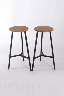 Табурет барный Stal-Massiv TRH-78 (дуб натуральный/черный)