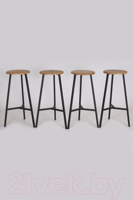 Табурет барный Stal-Massiv TRH-78 (дуб натуральный/черный)