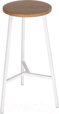 Табурет барный Stal-Massiv TRH-78 (дуб натуральный/белый) - фото