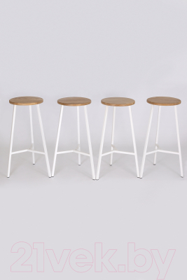 Табурет барный Stal-Massiv TRH-78 (дуб натуральный/белый)