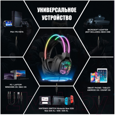 Наушники-гарнитура Onikuma X22 Black Phantom