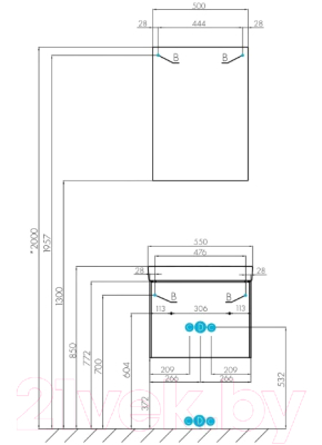 Тумба с умывальником Акватон Асти 55 (1A2631K0AX2B0)