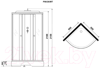 Душевая кабина Niagara Promo P90/26/MT 90x90x215