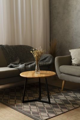 Журнальный столик Stal-Massiv SMT-60 (дуб натуральный/черный)