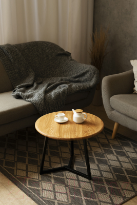 Журнальный столик Stal-Massiv SMT-60 (дуб натуральный/черный)