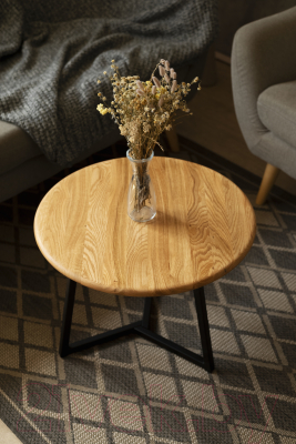 Журнальный столик Stal-Massiv SMT-60 (дуб натуральный/черный)