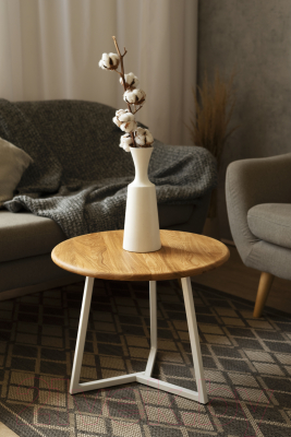 Журнальный столик Stal-Massiv SMT-60 (дуб натуральный/белый)